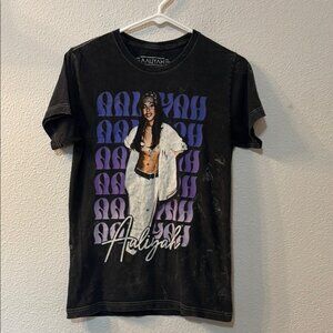 Aaliyah Graphic Tee with Purple and White Design